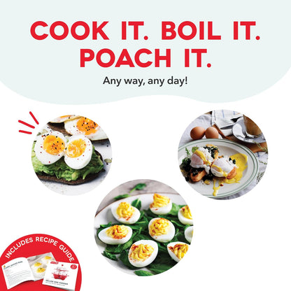 Deluxe Egg Cooker - Boiler, Poacher & Steamer - Includes Measuring & Recipe Guide - Dishwasher Safe - BPA Free - Holds 12 Eggs, Black