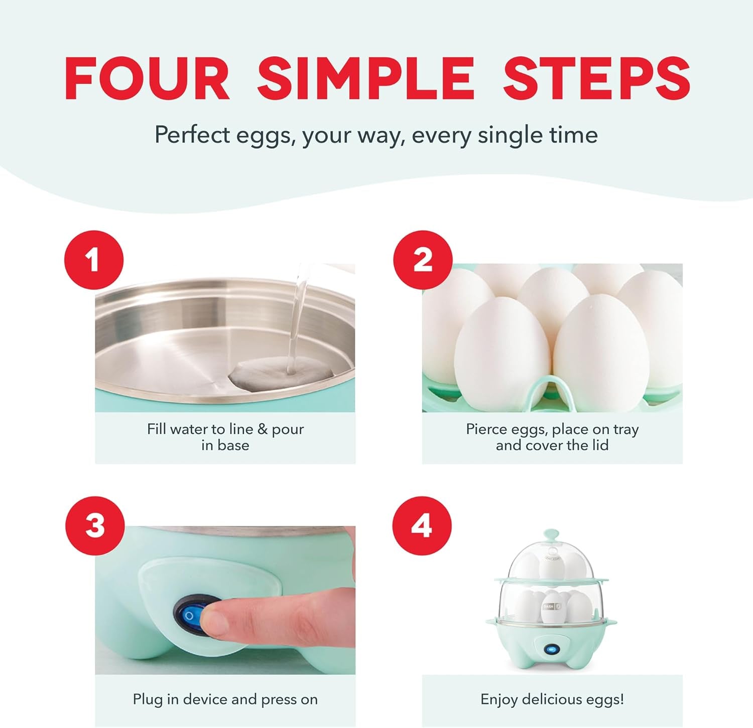 Deluxe Egg Cooker - Boiler, Poacher & Steamer - Includes Measuring & Recipe Guide - Dishwasher Safe - BPA Free - Holds 12 Eggs, Black