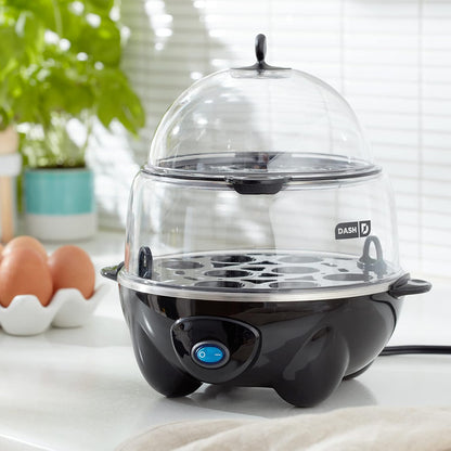 Deluxe Egg Cooker - Boiler, Poacher & Steamer - Includes Measuring & Recipe Guide - Dishwasher Safe - BPA Free - Holds 12 Eggs, Black